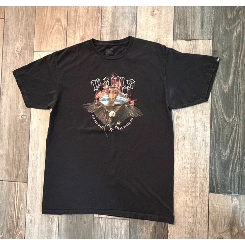 Black Vans Eagle Flame Tshirt Size Large